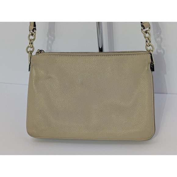Kate Spade New York Triple Gusset Crossbody Bag Beige Pebbled Leather WKRU5503 - Picture 3 of 16